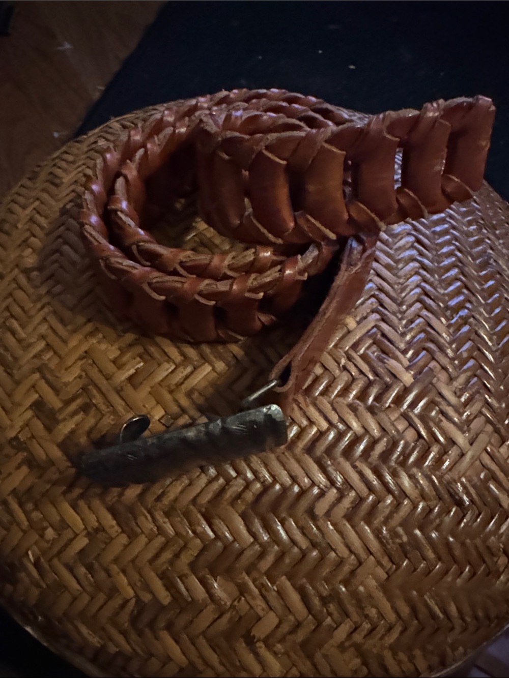 Women’s Braided Leather Belt - Brown Medium